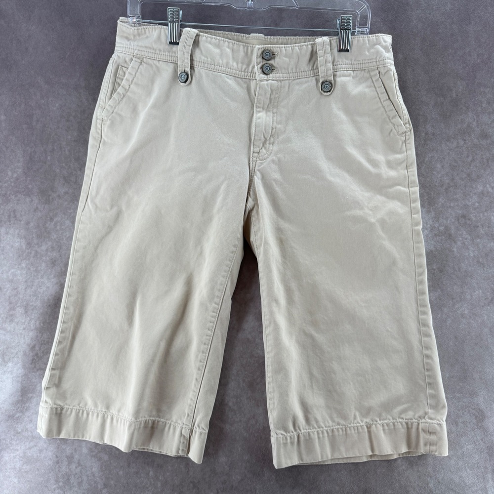 Vintage Gap Low Rise Cropped Khaki Pants Beige Cotton Utility Y2K Size 8 Capri
